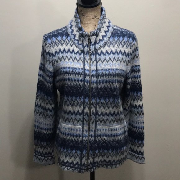 {J.Jill} Angora Fleece Full Zip Sweater Jacket - Picture 6 of 11